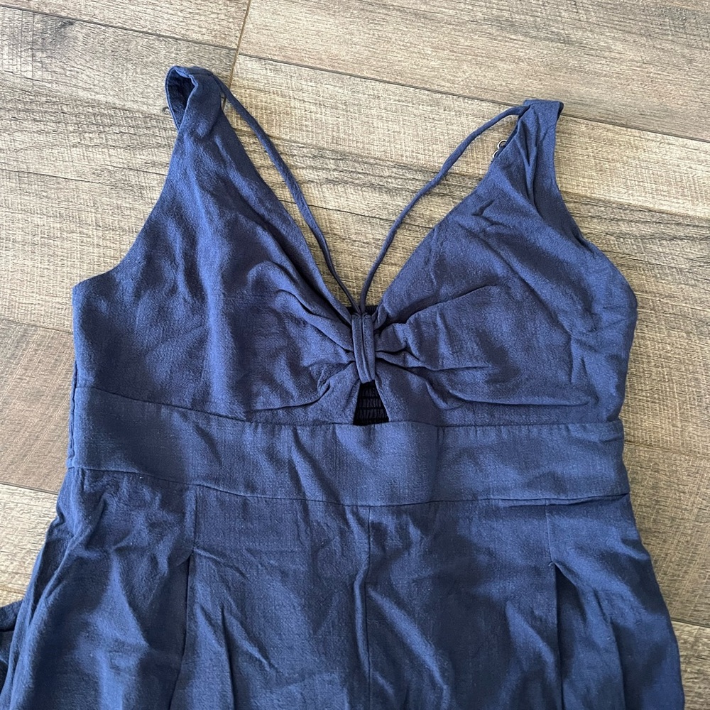 Blue linen romper XL women’s